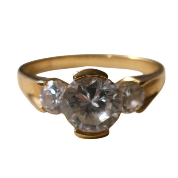 DRI 14K Yellow Gold Ring CZ Size 6.5 Engagement Anniversary Cubic Zirconia - Picture 6 of 8